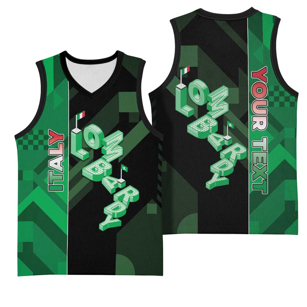 Personalized Italy Lombardy Basketball Jersey Isometric Style - Wonder Print Shop