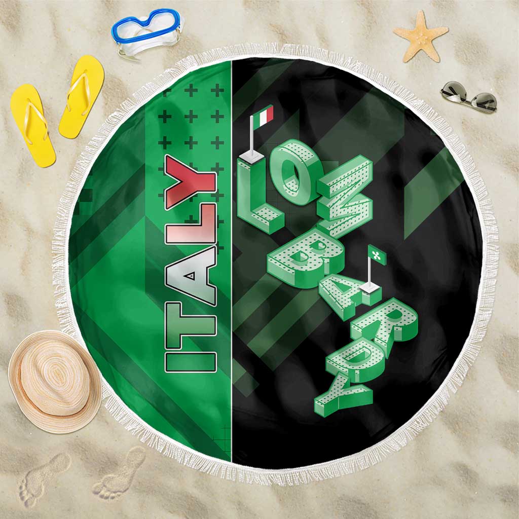 Italy Lombardy Beach Blanket Isometric Style - Wonder Print Shop