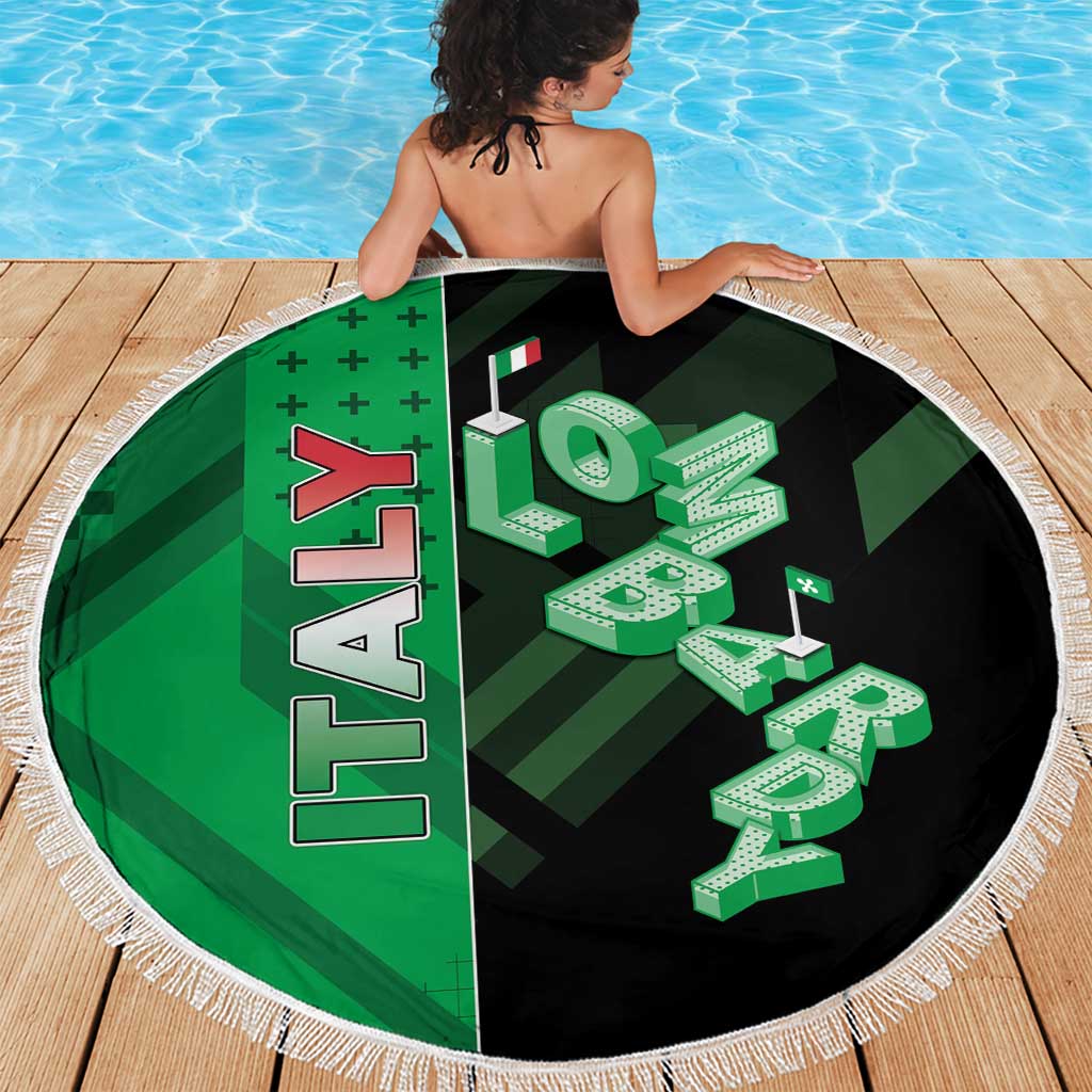Italy Lombardy Beach Blanket Isometric Style - Wonder Print Shop