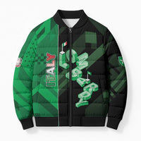 Personalized Italy Lombardy Bomber Puffer Jacket Isometric Style - Wonder Print Shop