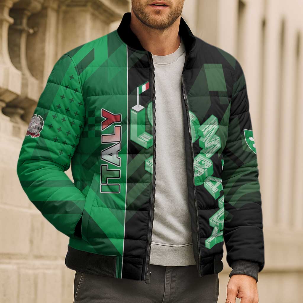 Personalized Italy Lombardy Bomber Puffer Jacket Isometric Style - Wonder Print Shop