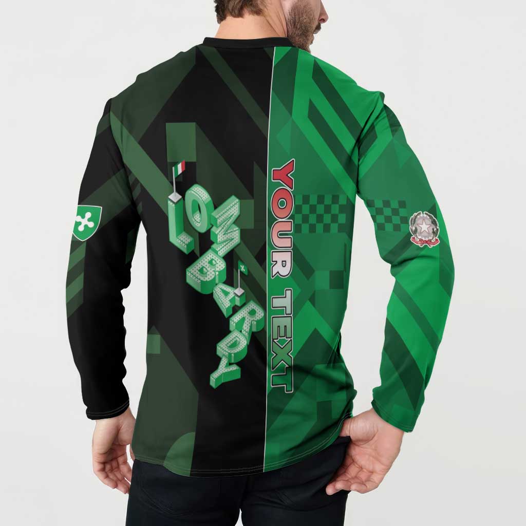 Personalized Italy Lombardy Button Sweatshirt Isometric Style - Wonder Print Shop