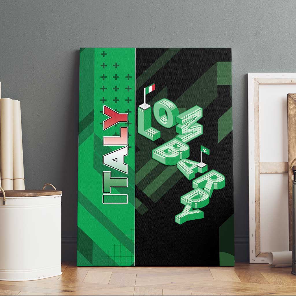 Italy Lombardy Canvas Wall Art Isometric Style - Wonder Print Shop