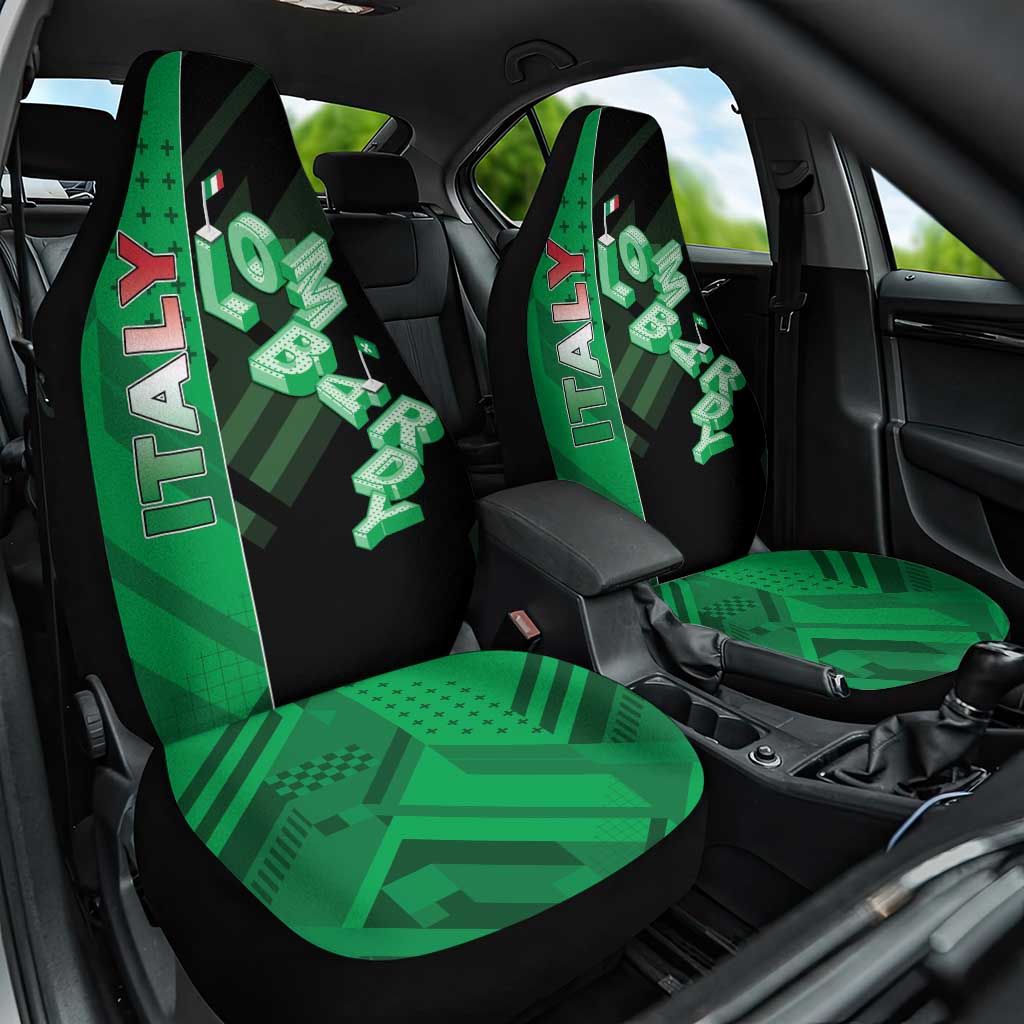 Italy Lombardy Car Seat Cover Isometric Style - Wonder Print Shop