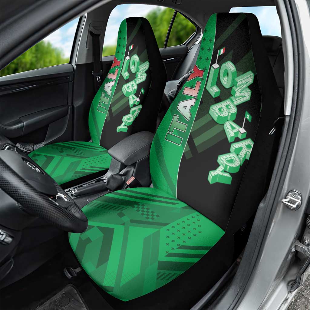 Italy Lombardy Car Seat Cover Isometric Style - Wonder Print Shop