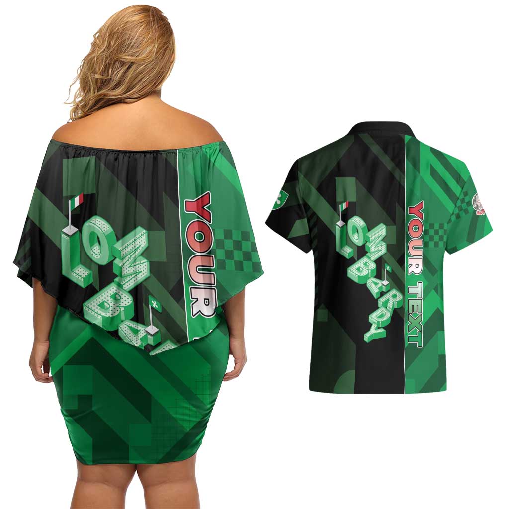 Personalized Italy Lombardy Couples Matching Off Shoulder Short Dress and Hawaiian Shirt Isometric Style - Wonder Print Shop
