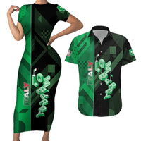 Personalized Italy Lombardy Couples Matching Short Sleeve Bodycon Dress and Hawaiian Shirt Isometric Style - Wonder Print Shop