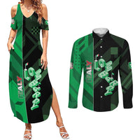 Personalized Italy Lombardy Couples Matching Summer Maxi Dress and Long Sleeve Button Shirt Isometric Style - Wonder Print Shop