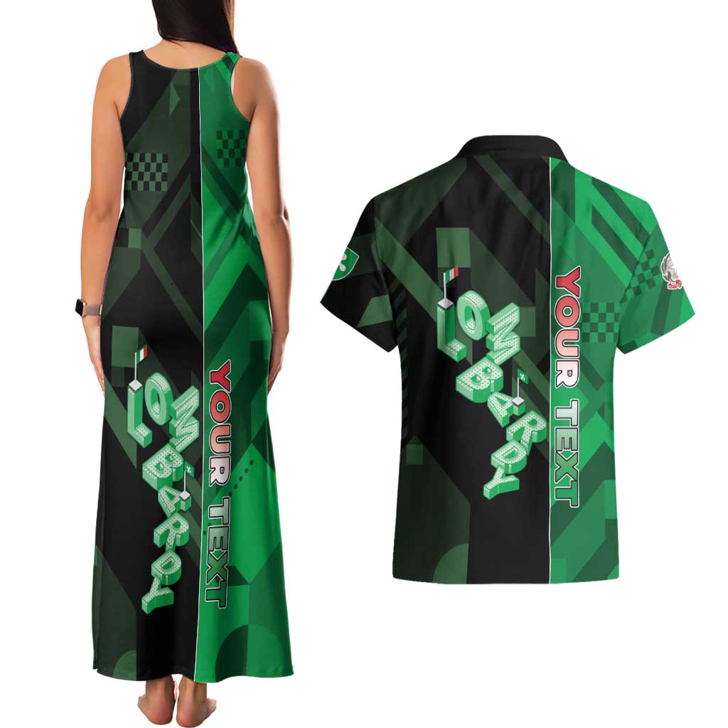 Personalized Italy Lombardy Couples Matching Tank Maxi Dress and Hawaiian Shirt Isometric Style - Wonder Print Shop