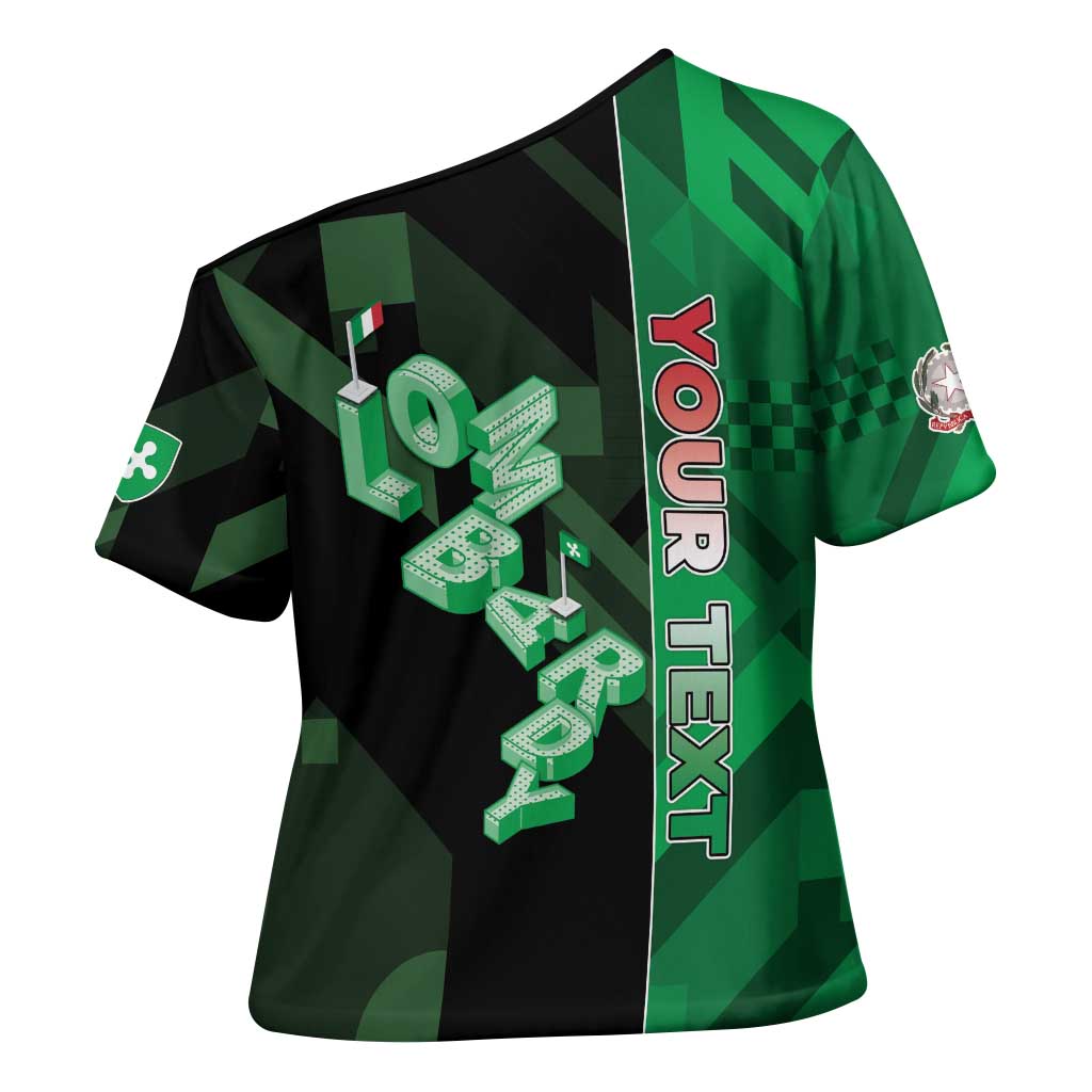 Personalized Italy Lombardy Cross Shoulder Shirt Isometric Style - Wonder Print Shop