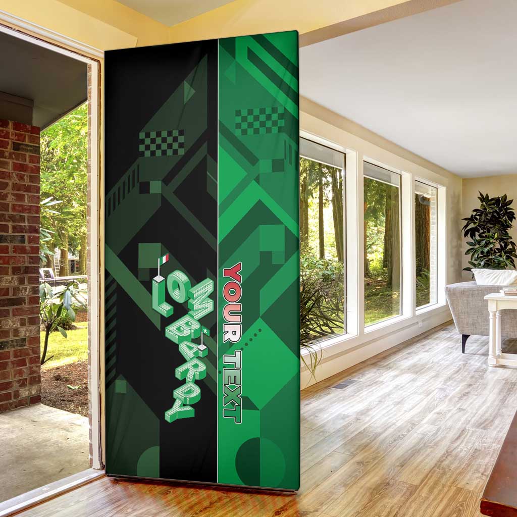 Personalized Italy Lombardy Door Cover Isometric Style - Wonder Print Shop