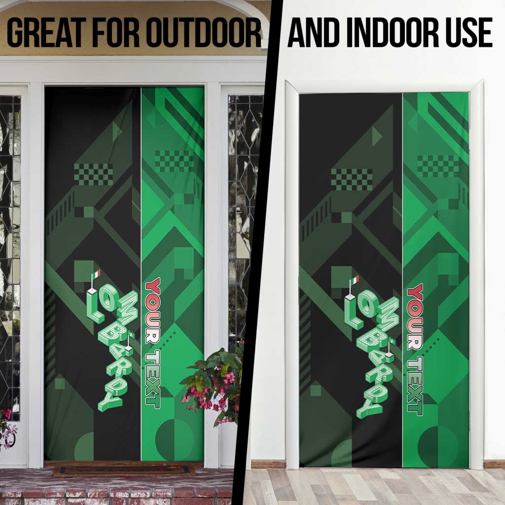 Personalized Italy Lombardy Door Cover Isometric Style - Wonder Print Shop