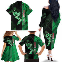 Personalized Italy Lombardy Family Matching Off The Shoulder Long Sleeve Dress and Hawaiian Shirt Isometric Style - Wonder Print Shop