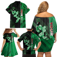 Personalized Italy Lombardy Family Matching Off Shoulder Short Dress and Hawaiian Shirt Isometric Style - Wonder Print Shop
