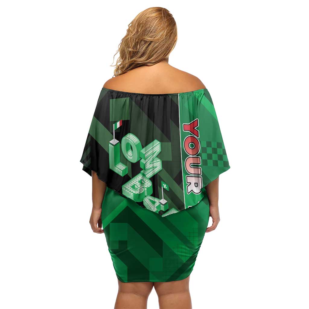 Personalized Italy Lombardy Family Matching Off Shoulder Short Dress and Hawaiian Shirt Isometric Style - Wonder Print Shop