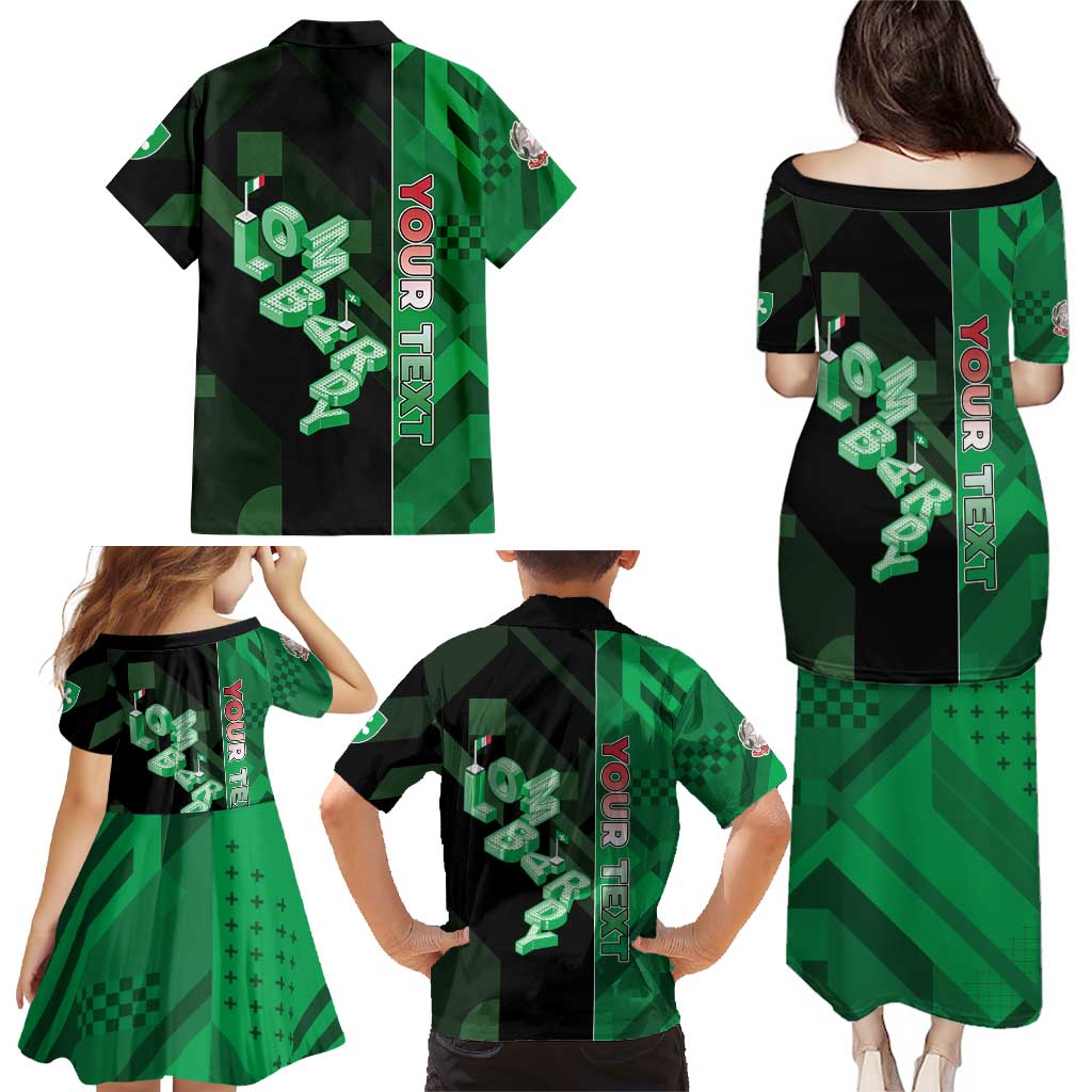 Personalized Italy Lombardy Family Matching Puletasi and Hawaiian Shirt Isometric Style - Wonder Print Shop