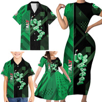 Personalized Italy Lombardy Family Matching Short Sleeve Bodycon Dress and Hawaiian Shirt Isometric Style - Wonder Print Shop