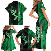 Personalized Italy Lombardy Family Matching Short Sleeve Bodycon Dress and Hawaiian Shirt Isometric Style - Wonder Print Shop