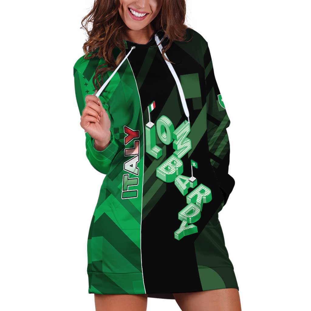 Personalized Italy Lombardy Hoodie Dress Isometric Style - Wonder Print Shop