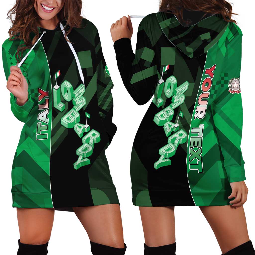 Personalized Italy Lombardy Hoodie Dress Isometric Style - Wonder Print Shop