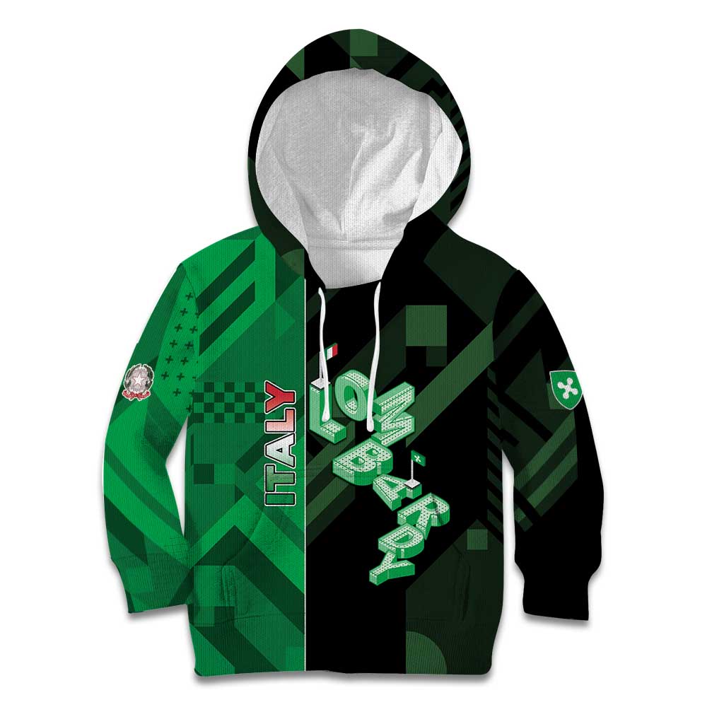 Personalized Italy Lombardy Kid Hoodie Isometric Style - Wonder Print Shop