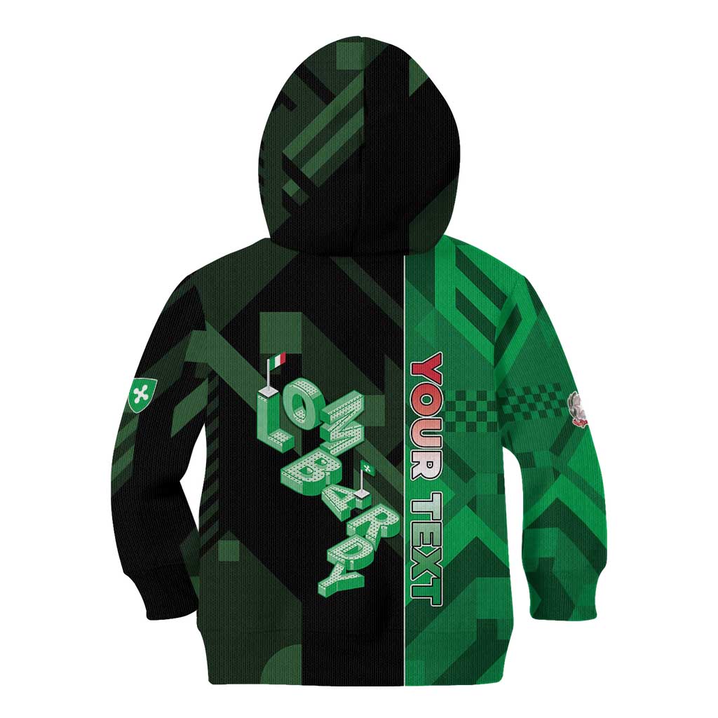 Personalized Italy Lombardy Kid Hoodie Isometric Style - Wonder Print Shop