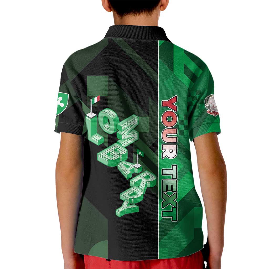 Personalized Italy Lombardy Kid Polo Shirt Isometric Style - Wonder Print Shop