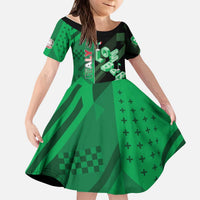 Personalized Italy Lombardy Kid Short Sleeve Dress Isometric Style - Wonder Print Shop