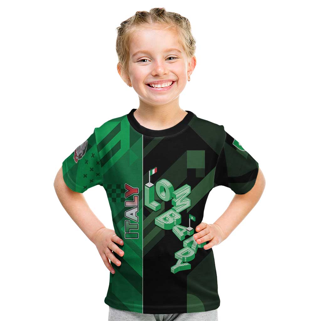 Personalized Italy Lombardy Kid T Shirt Isometric Style - Wonder Print Shop