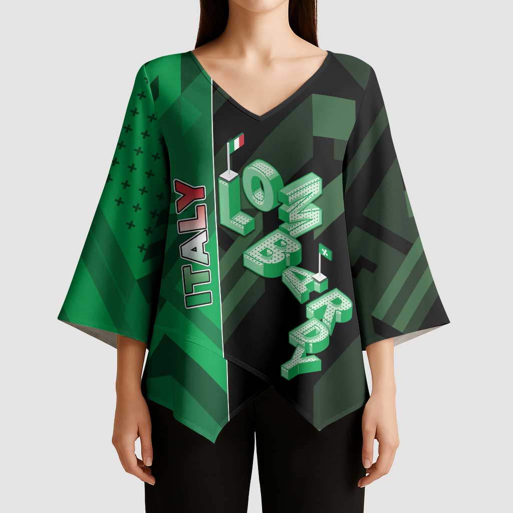Personalized Italy Lombardy Kimono Sleeve Blouse Isometric Style - Wonder Print Shop