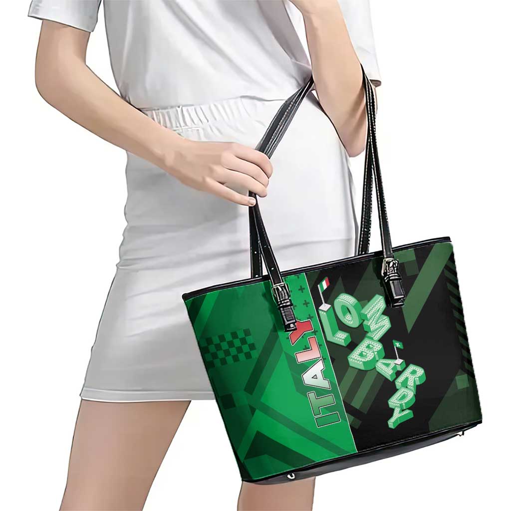 Italy Lombardy Leather Tote Bag Isometric Style - Wonder Print Shop