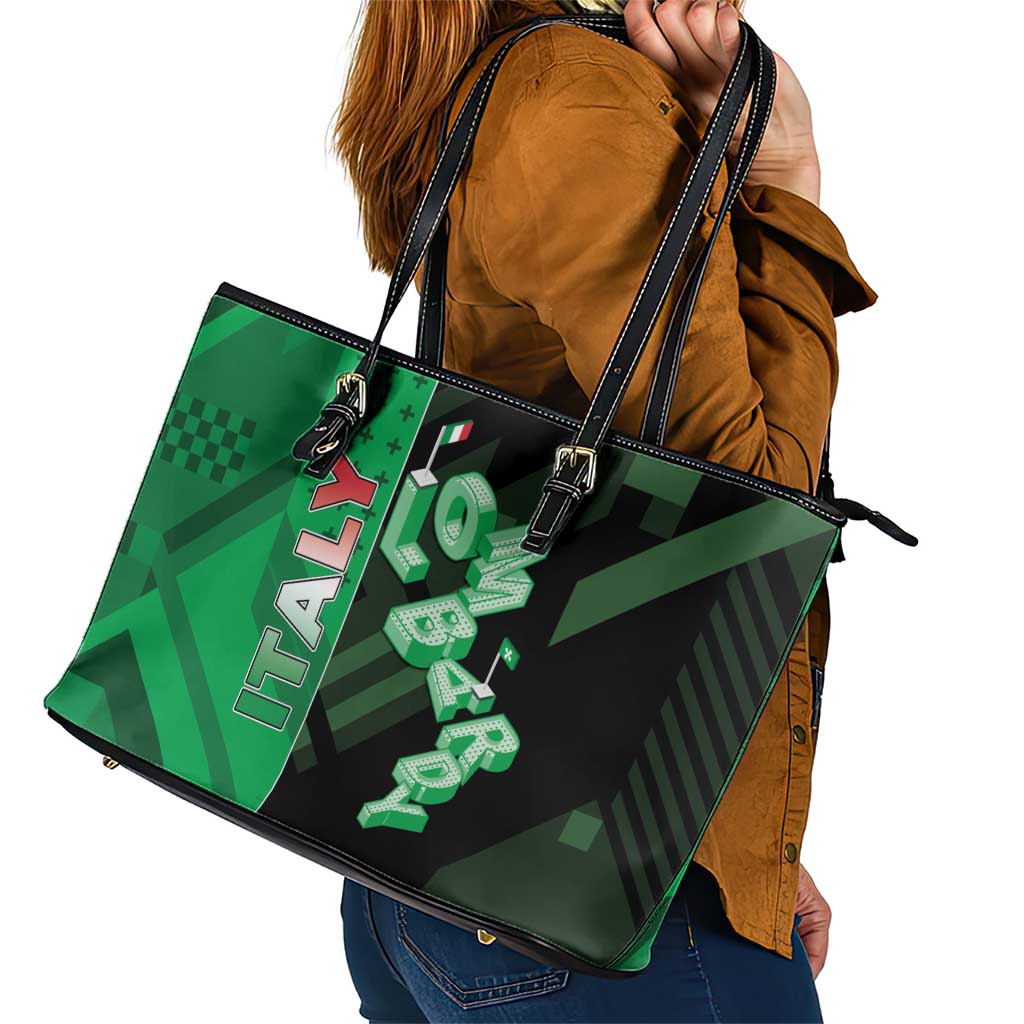Italy Lombardy Leather Tote Bag Isometric Style - Wonder Print Shop