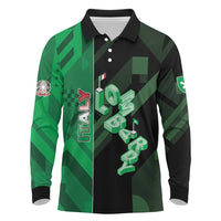 Personalized Italy Lombardy Long Sleeve Polo Shirt Isometric Style - Wonder Print Shop