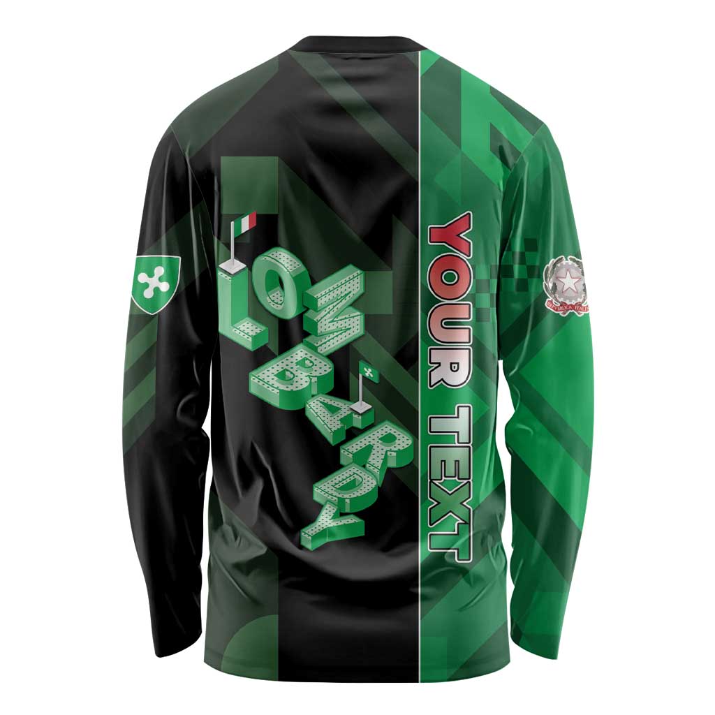 Personalized Italy Lombardy Long Sleeve Shirt Isometric Style - Wonder Print Shop