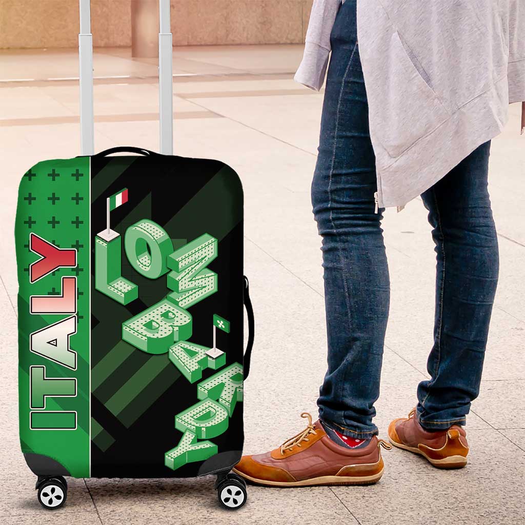 Italy Lombardy Luggage Cover Isometric Style - Wonder Print Shop