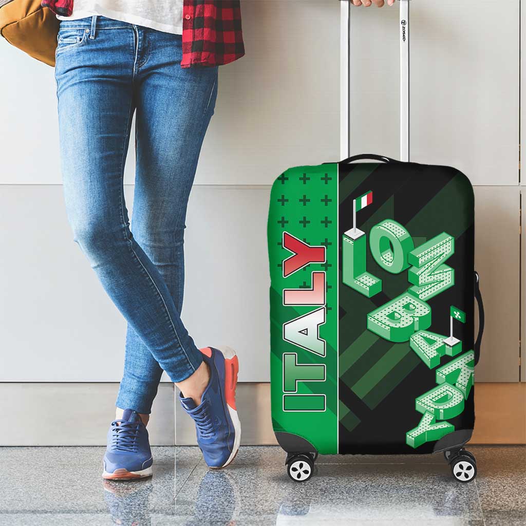 Italy Lombardy Luggage Cover Isometric Style - Wonder Print Shop