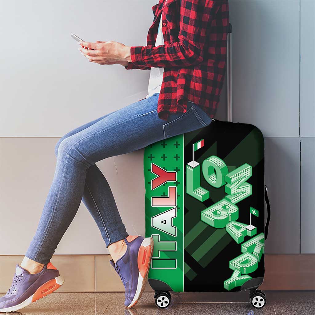 Italy Lombardy Luggage Cover Isometric Style - Wonder Print Shop