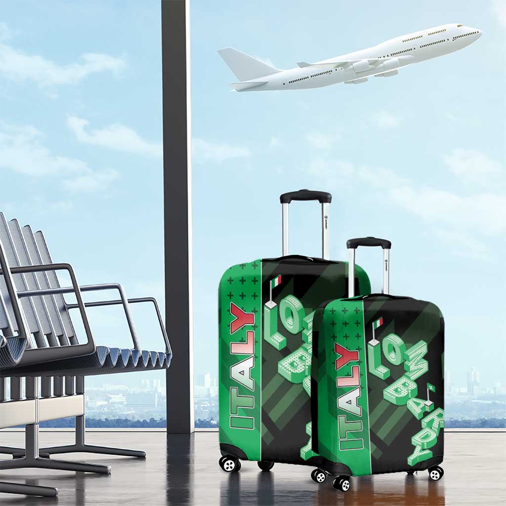 Italy Lombardy Luggage Cover Isometric Style - Wonder Print Shop