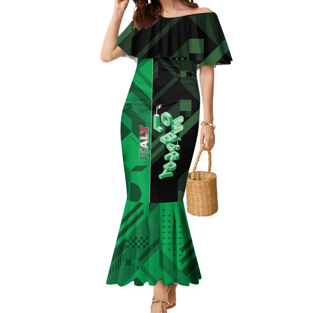 Personalized Italy Lombardy Mermaid Dress Isometric Style - Wonder Print Shop