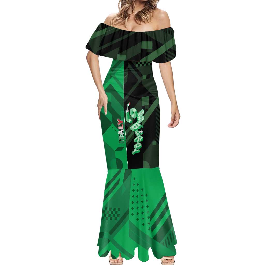 Personalized Italy Lombardy Mermaid Dress Isometric Style - Wonder Print Shop