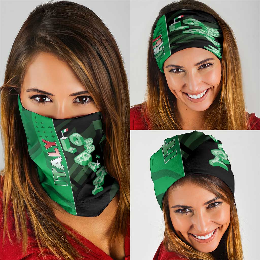 Italy Lombardy Neck Gaiter Isometric Style - Wonder Print Shop