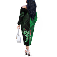 Personalized Italy Lombardy Off The Shoulder Long Sleeve Dress Isometric Style - Wonder Print Shop