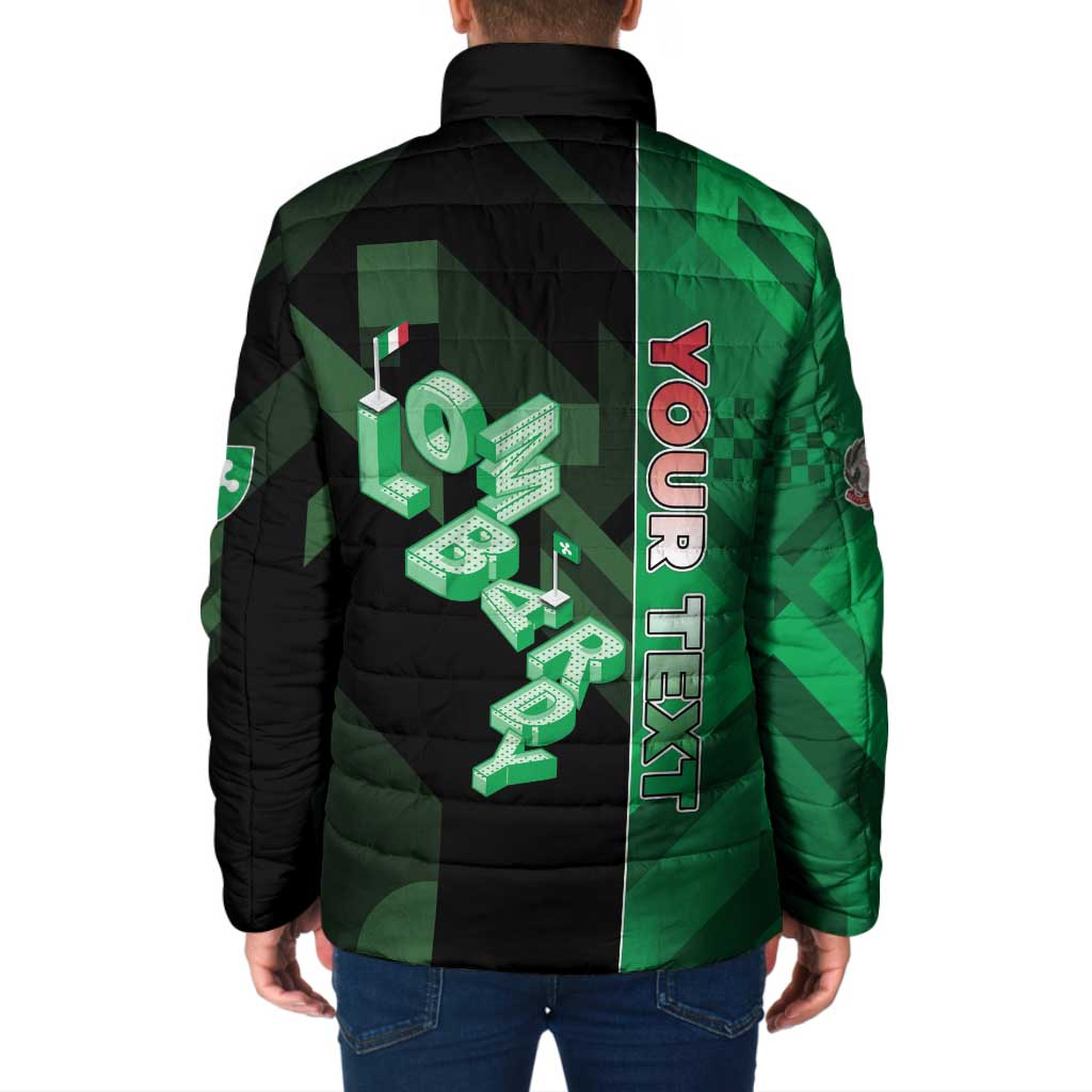 Personalized Italy Lombardy Padded Jacket Isometric Style - Wonder Print Shop