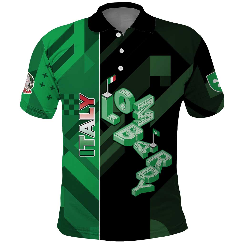 Personalized Italy Lombardy Polo Shirt Isometric Style - Wonder Print Shop