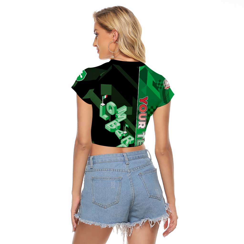 Personalized Italy Lombardy Raglan Cropped T Shirt Isometric Style - Wonder Print Shop