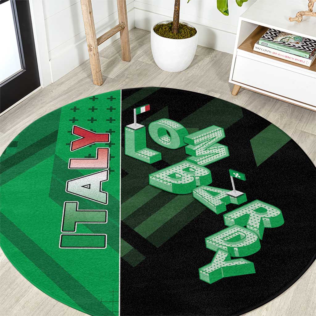 Italy Lombardy Round Carpet Isometric Style - Wonder Print Shop