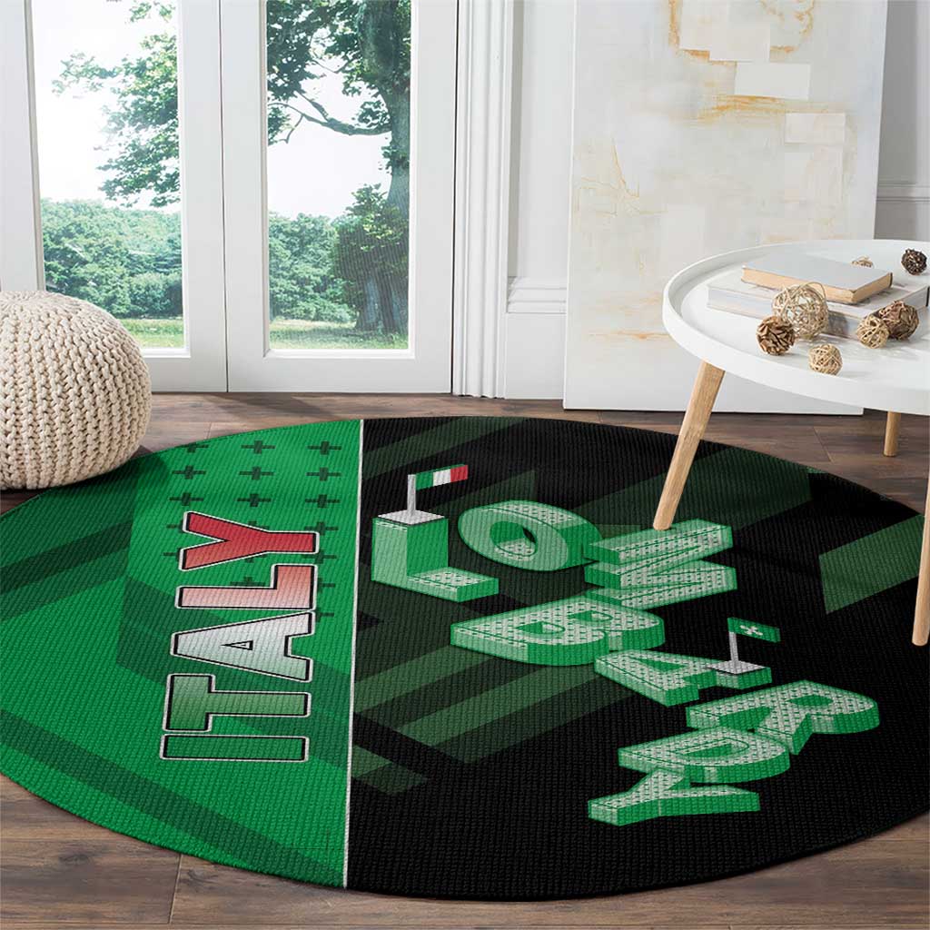 Italy Lombardy Round Carpet Isometric Style - Wonder Print Shop