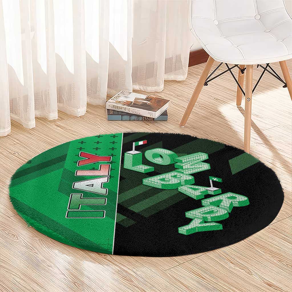 Italy Lombardy Round Carpet Isometric Style - Wonder Print Shop