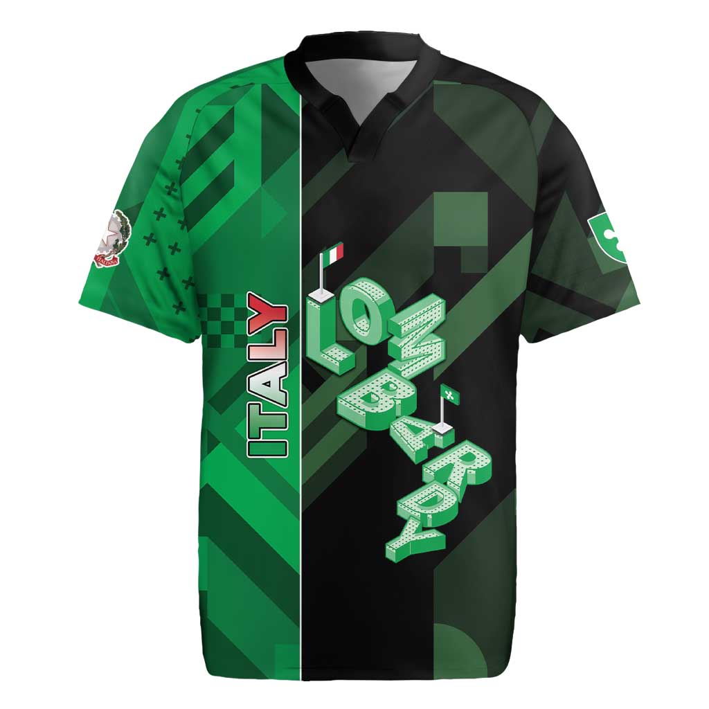 Personalized Italy Lombardy Rugby Jersey Isometric Style - Wonder Print Shop