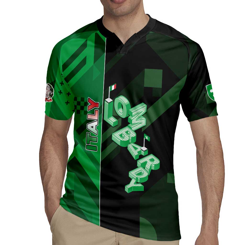 Personalized Italy Lombardy Rugby Jersey Isometric Style - Wonder Print Shop